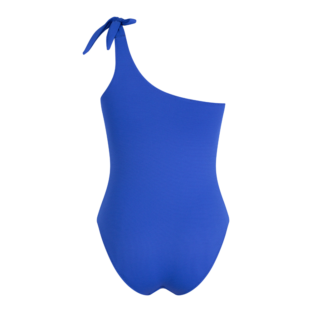 SHOULDER TIE UP SWIMSUIT - Blue Wave
