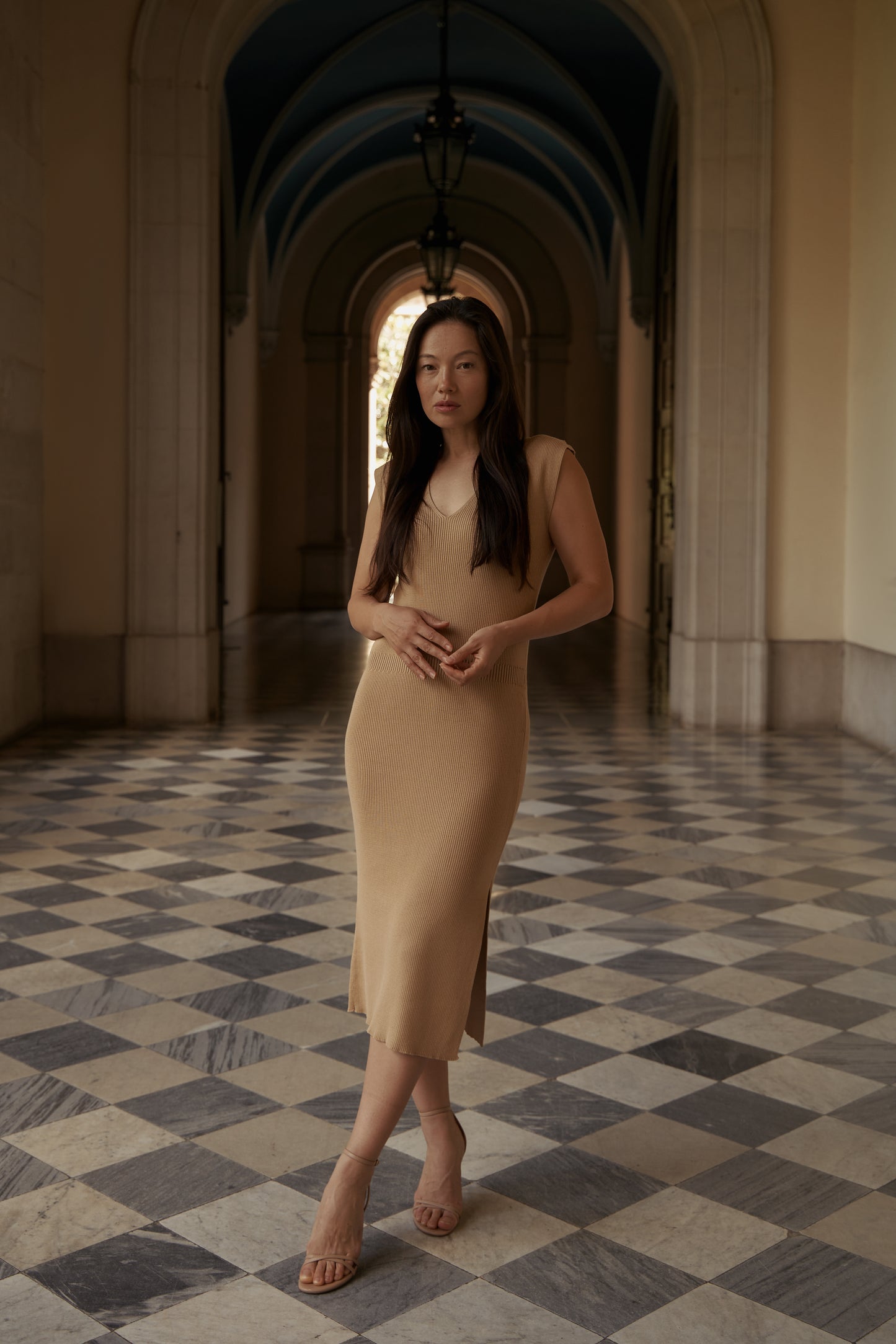 Cotton Silk Midi Dress