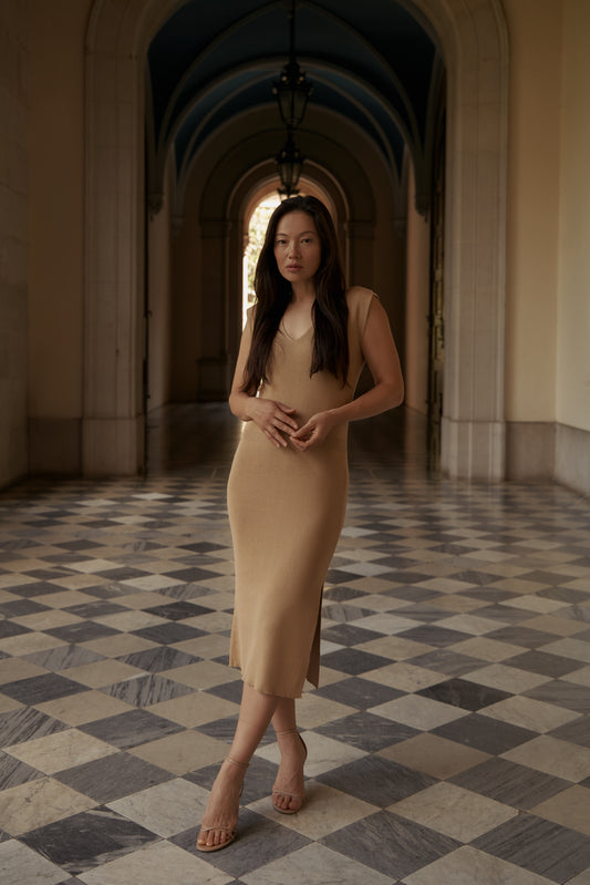 Cotton Silk Midi Dress
