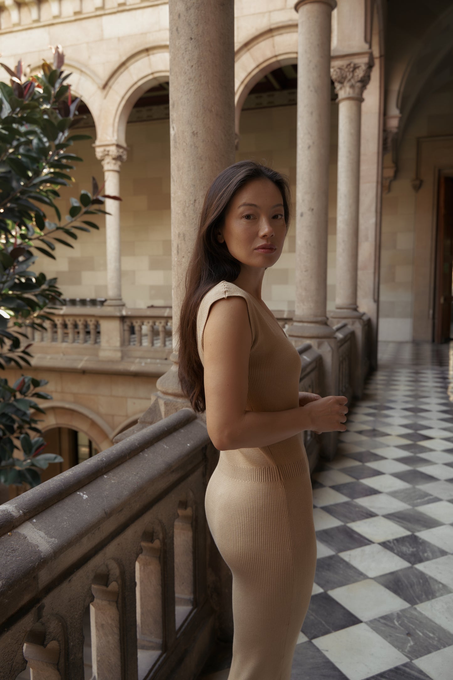 Cotton Silk Midi Dress