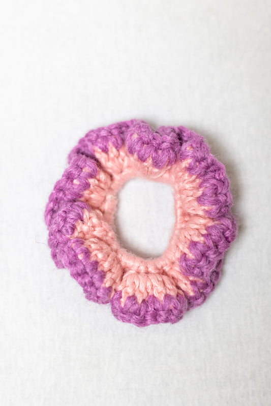 Whizzy pink & purple scrunchie