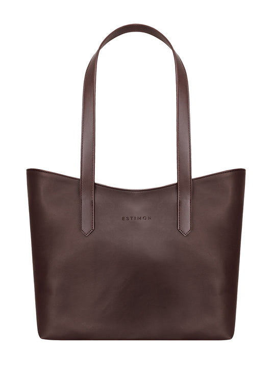 SHOPPER corn leather chocolate brown