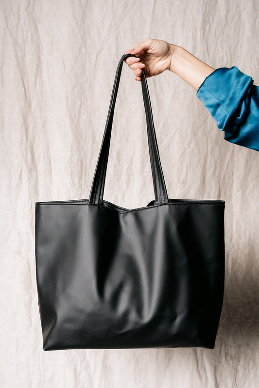 SHOPPER grape leather black