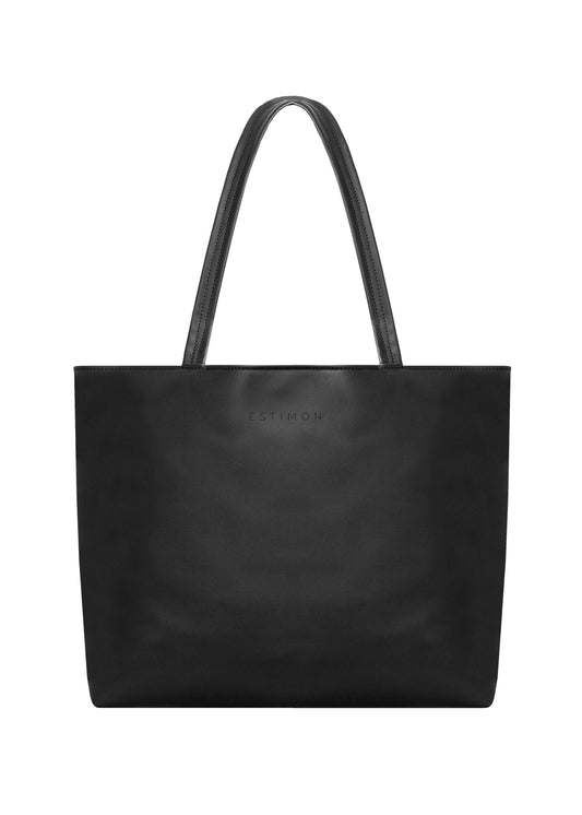 SHOPPER mushroom leather black