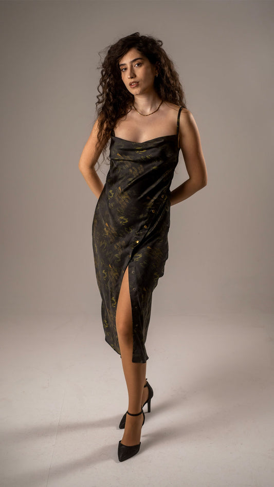 Printed slip dress