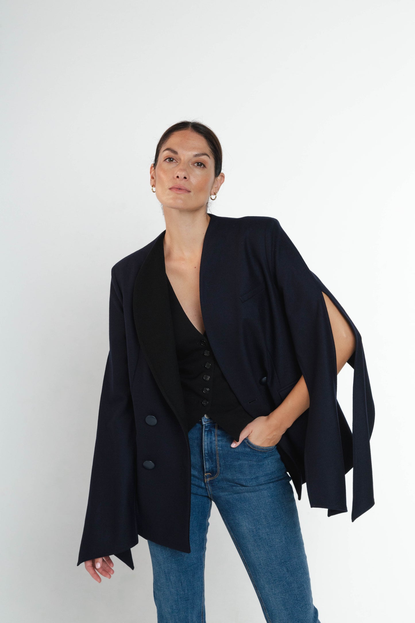 Dove Navy Blue Blazer in Loro Piana Wool