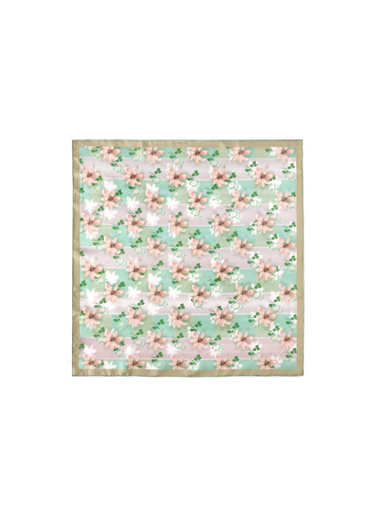 Printed Floral Silk Twill Square