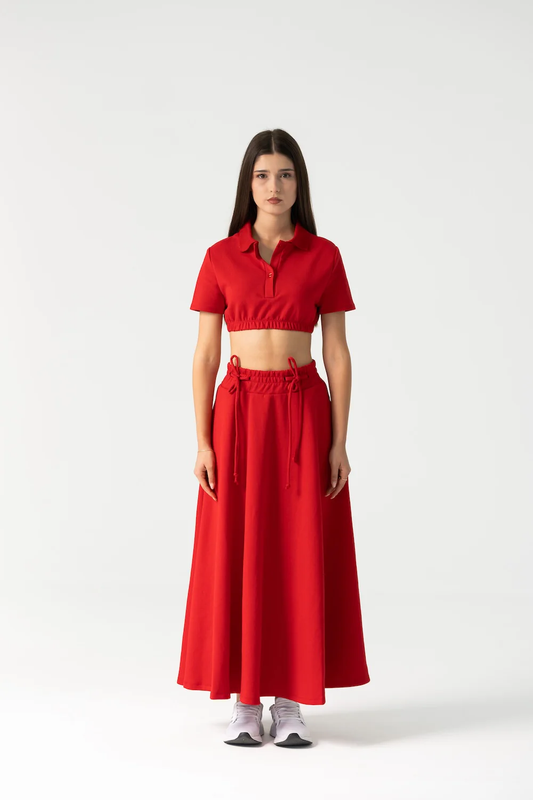Runa Red Skirt Set