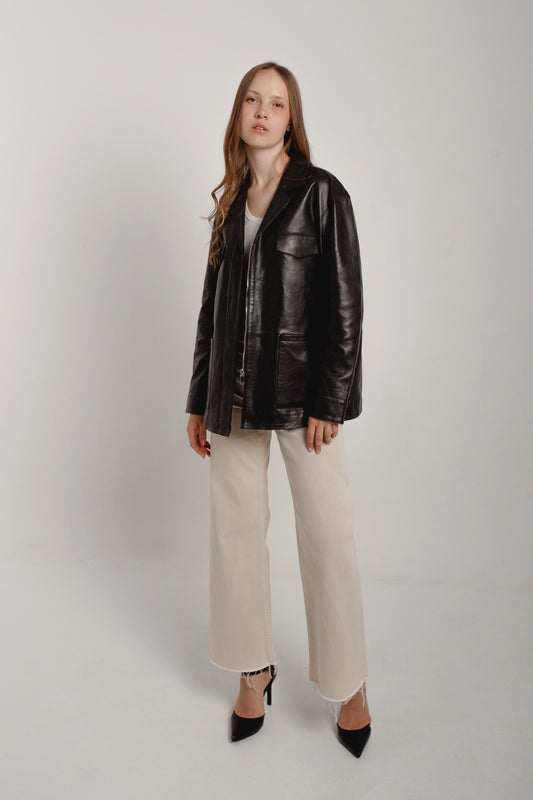 Army leather jacket