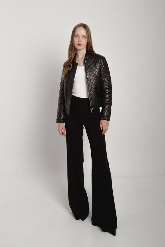 Quilted bomber jacket