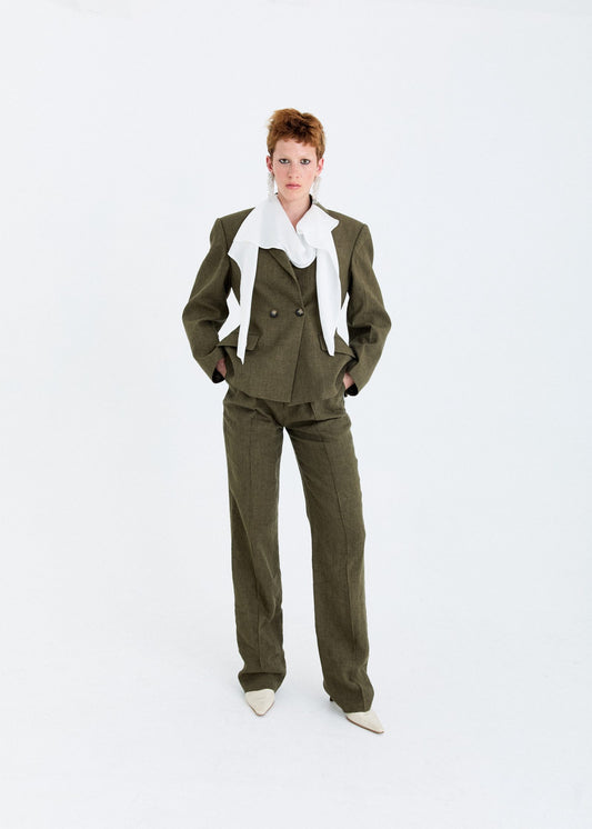 YARN-DYED LINEN BLAZER
