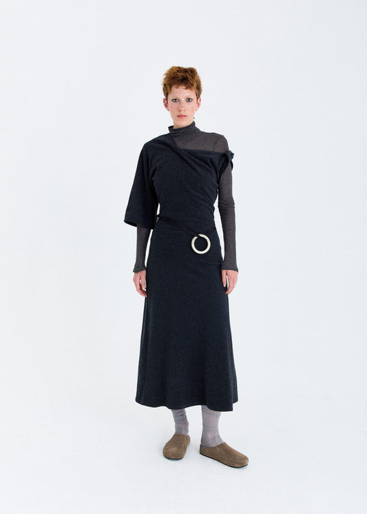 ASYMMETRICAL WOOL DRESS