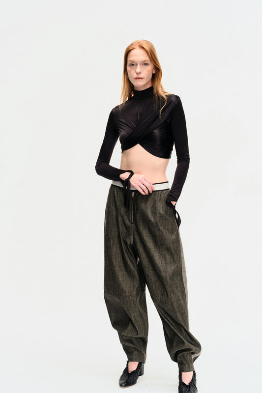 VOLUME DENIM TROUSERS