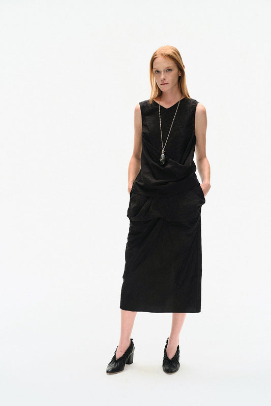 CRINKLED SLEEVELESS TOP