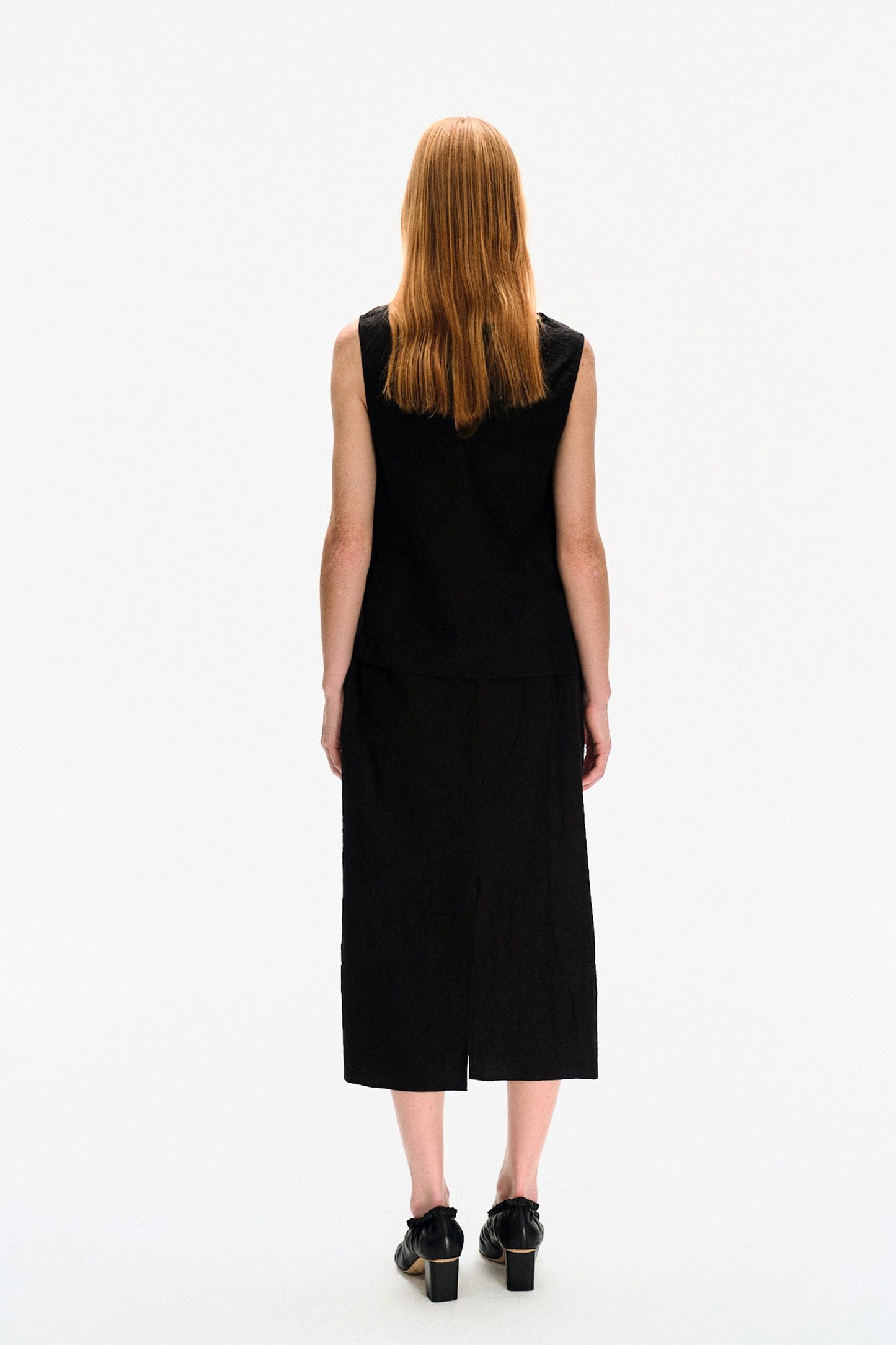 CRINKLED MIDI SKIRT