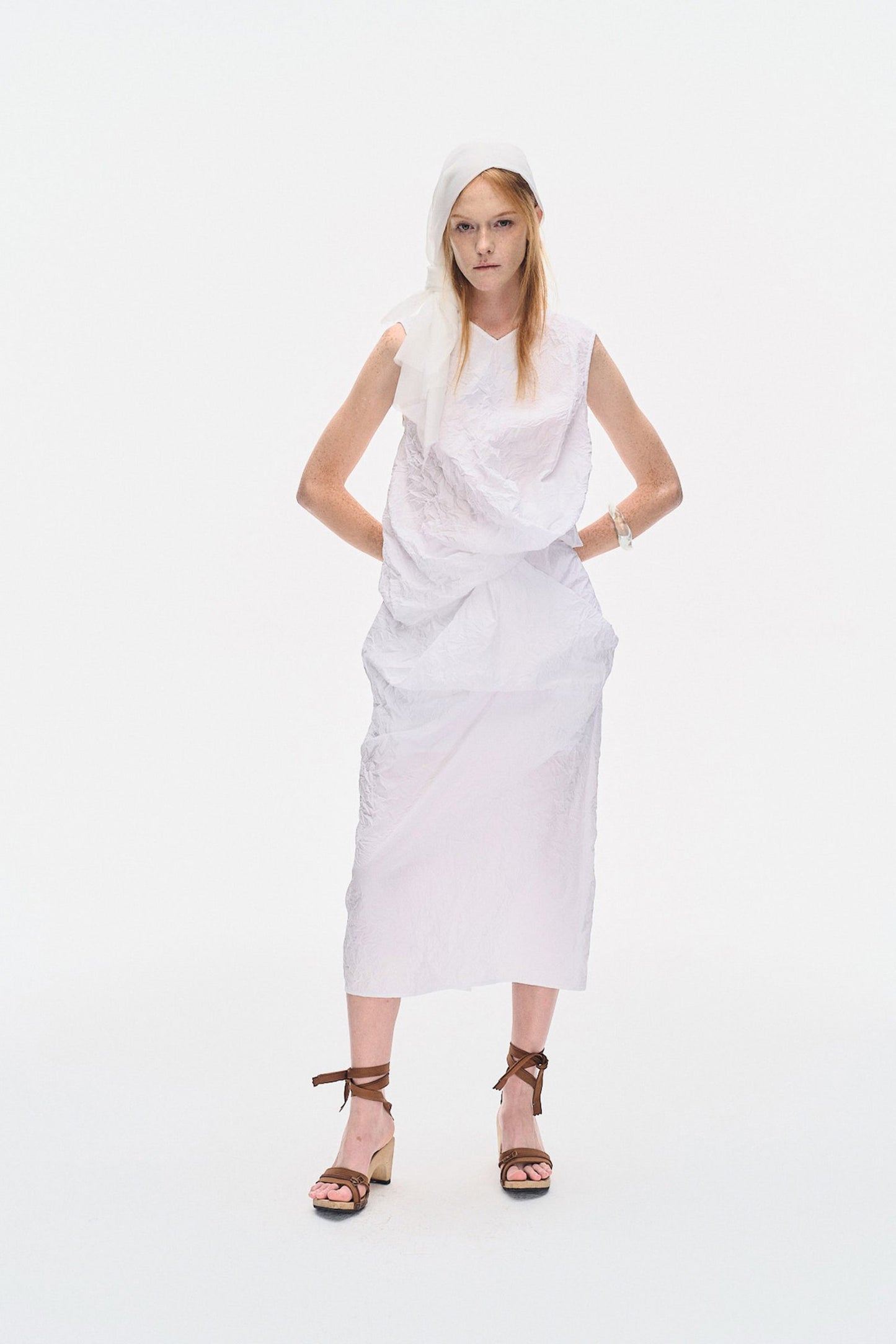 CRINKLED MIDI SKIRT
