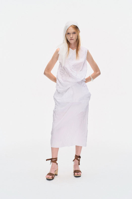 CRINKLED MIDI SKIRT